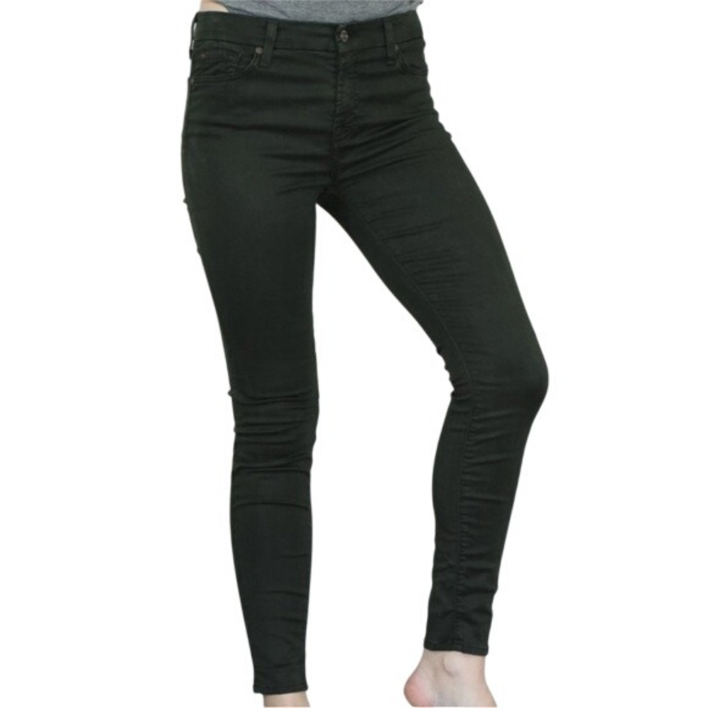 7 For All Mankind Skinny Pants in Dark green